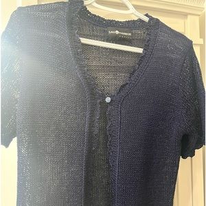 Vintage knit short sleeve cardigan